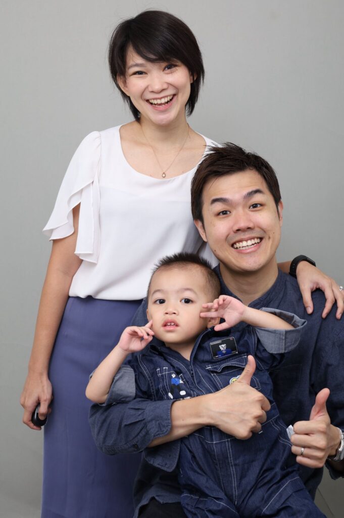 Family portrait of Ansel and his parents | Rare Disorders Society (Singapore) [RDSS]