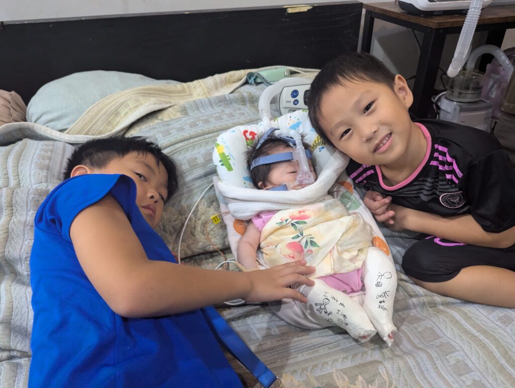 Baby Eva with two of her older brothers | Rare Disorders Society (Singapore) [RDSS]